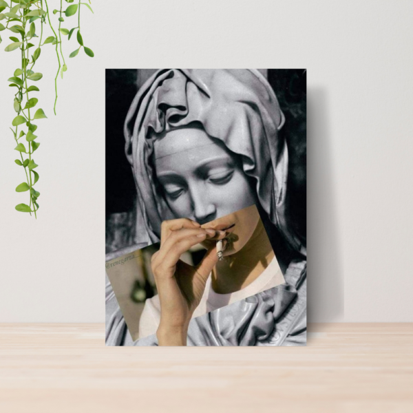 Quadro Artes Clássicas Engraçadas Monalisa A4 | Placa MDF 15