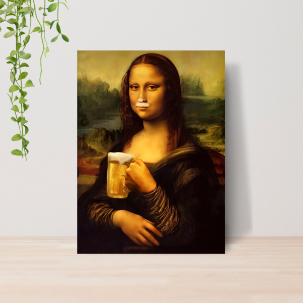 Quadro Artes Clássicas Engraçadas Monalisa A4 | Placa MDF 18