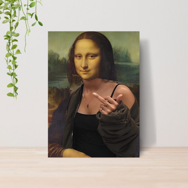 Quadro Artes Clássicas Engraçadas Monalisa A4 | Placa MDF 05