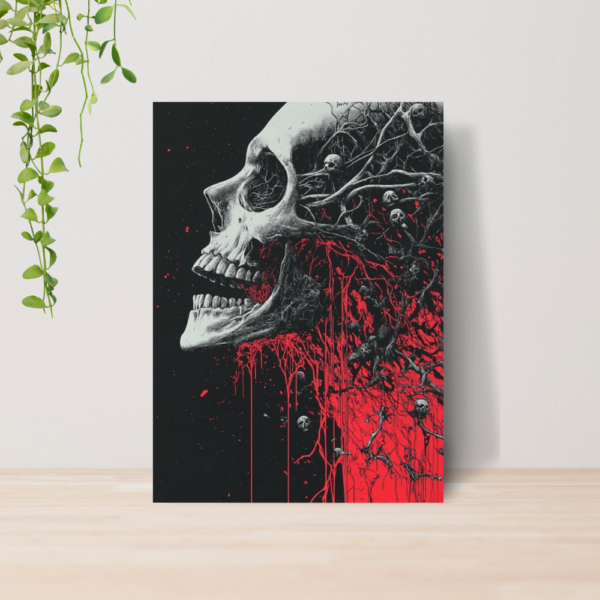 Quadro Caveiras Punk Gótico Dark A4 | Placa MDF 02