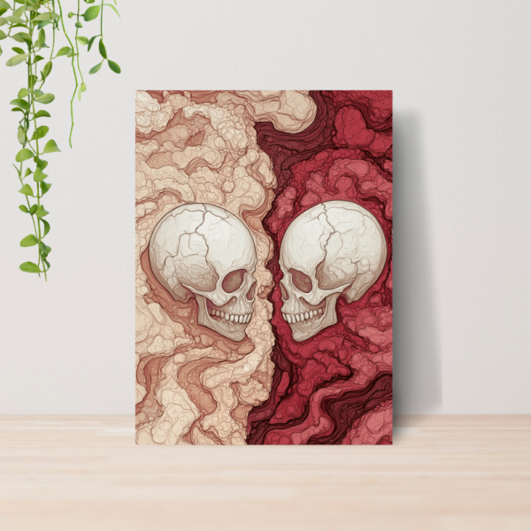 Quadro Caveiras Punk Gótico Dark A4 | Placa MDF 04