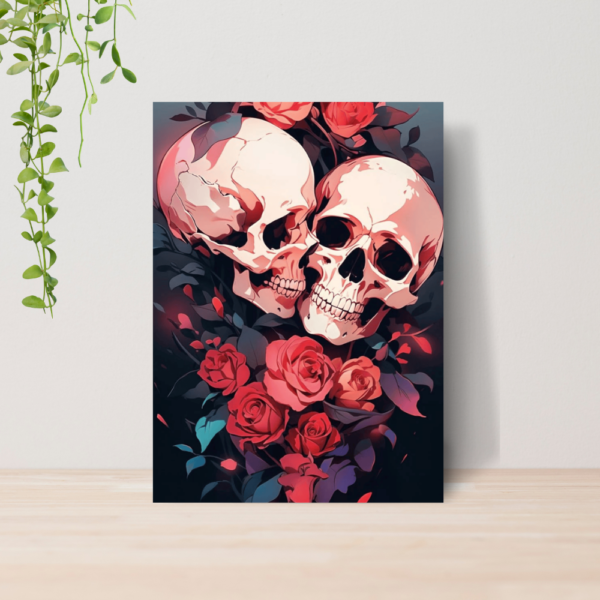 Quadro Caveiras Punk Gótico Dark A4 | Placa MDF 07