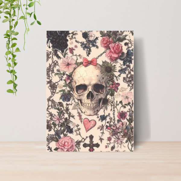 Quadro Caveiras Punk Gótico Dark A4 | Placa MDF 08