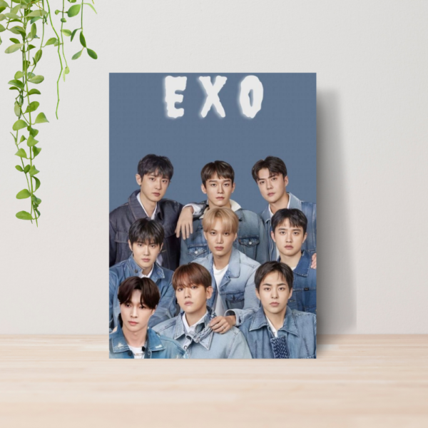 Quadro EXO Kpop Boy Group A4 | Placa MDF 03