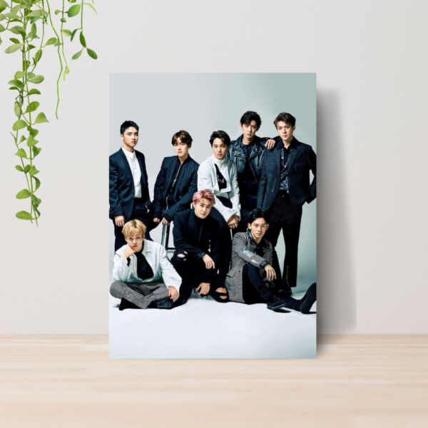 Quadro EXO Kpop Boy Group A4 | Placa MDF 08