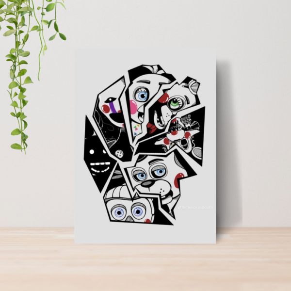 Quadro Five Nights at Freddy s FNAF A4 | Placa MDF 01