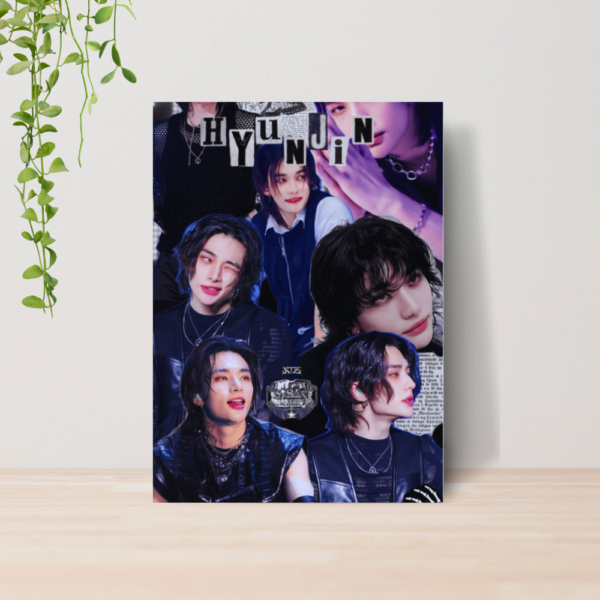 Quadro Hyunjin Stray Kids Kpop A4 | Placa MDF 02