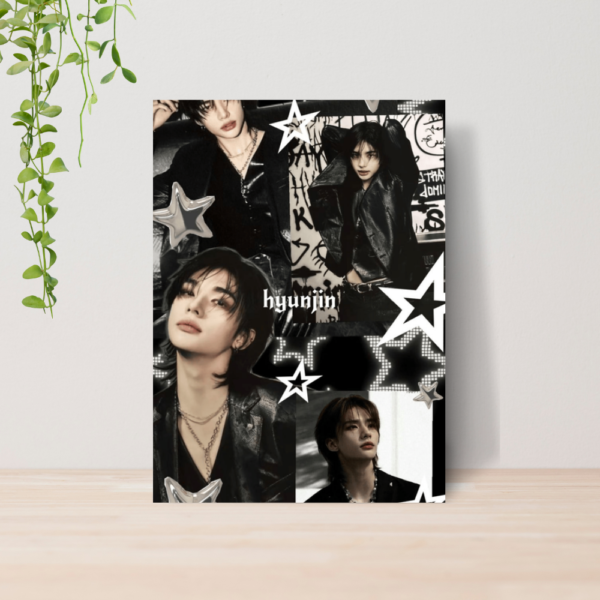Quadro Hyunjin Stray Kids Kpop A4 | Placa MDF 03