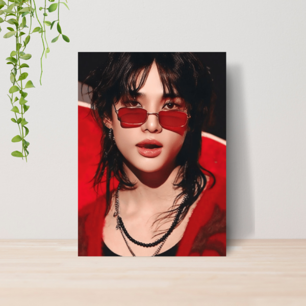 Quadro Hyunjin Stray Kids Kpop A4 | Placa MDF 04