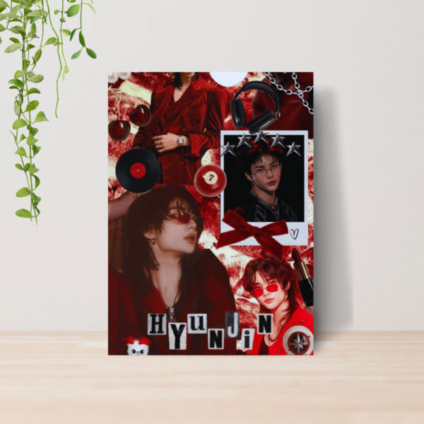 Quadro Hyunjin Stray Kids Kpop A4 | Placa MDF 07