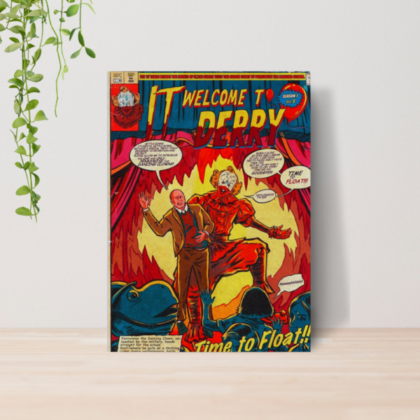 Quadro IT Bem Vindo a Derry Terror A4 | Placa MDF 01