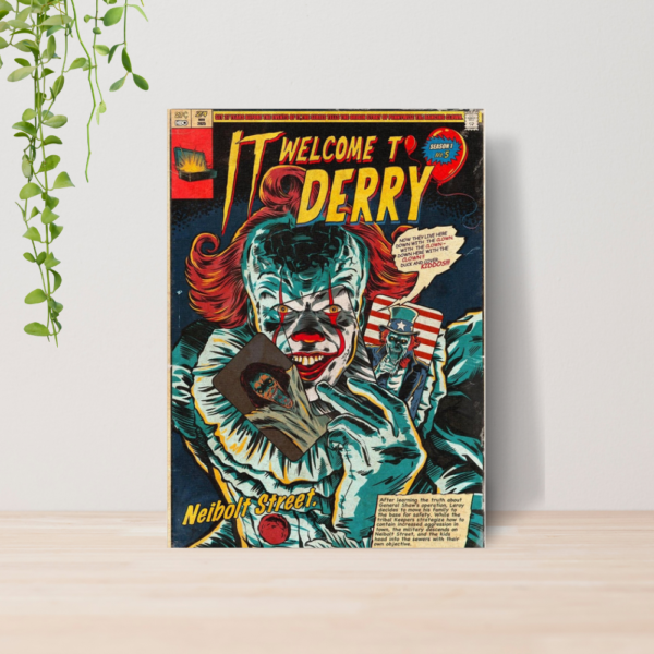 Quadro IT Bem Vindo a Derry Terror A4 | Placa MDF 03