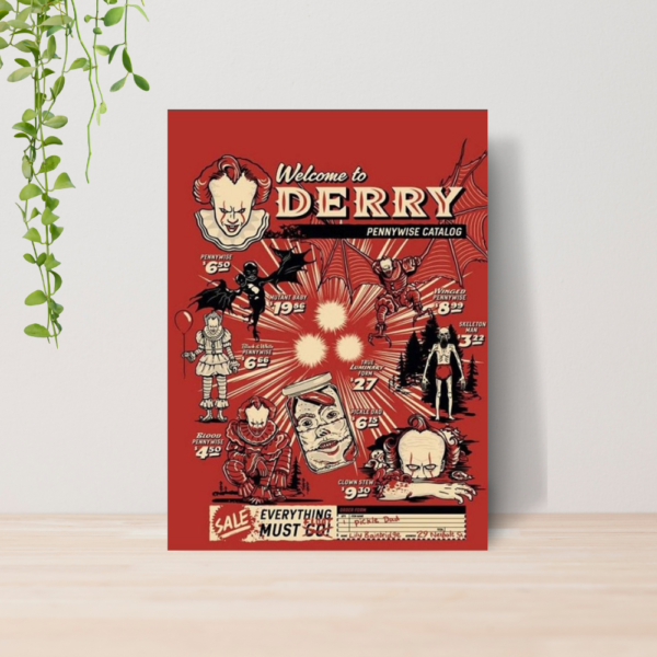 Quadro IT Bem Vindo a Derry Terror A4 | Placa MDF 04