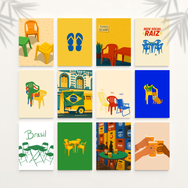 Kit 12 Quadros Decorativos Brasilidades A4 | Placa MDF 05