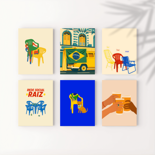 Kit 6 Quadros Decorativos Brasilidades A4 | Placa MDF 02