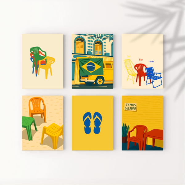 Kit 6 Quadros Decorativos Brasilidades A4 | Placa MDF 03