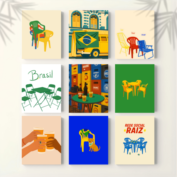 Kit 9 Quadros Decorativos Brasilidades A4 | Placa MDF 04
