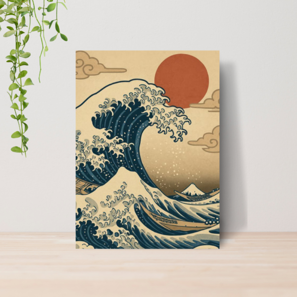 Quadro Oriental Estilo Pintura Japonesa A4 | Placa MDF 01