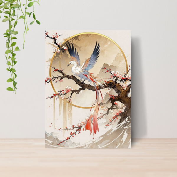 Quadro Oriental Estilo Pintura Japonesa A4 | Placa MDF 10