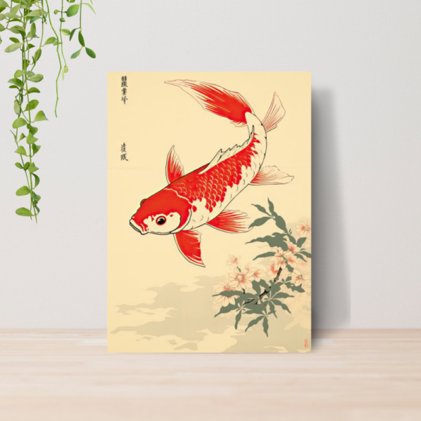 Quadro Oriental Estilo Pintura Japonesa A4 | Placa MDF 05