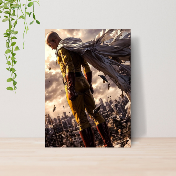 Quadro One Punch Man Saitama Anime A4 | Placa MDF 10
