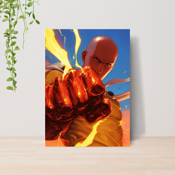 Quadro One Punch Man Saitama Anime A4 | Placa MDF 12