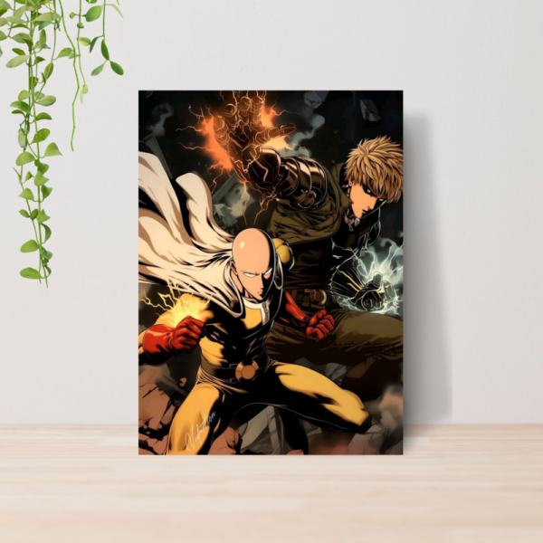 Quadro One Punch Man Saitama Anime A4 | Placa MDF 14