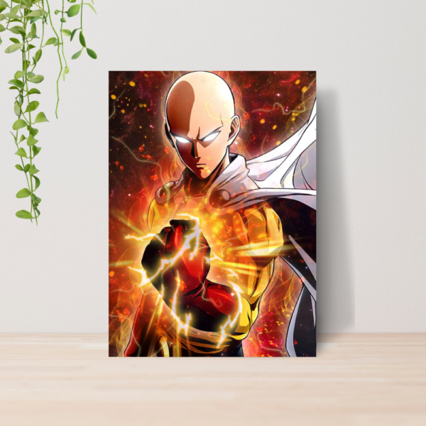 Quadro One Punch Man Saitama Anime A4 | Placa MDF 15