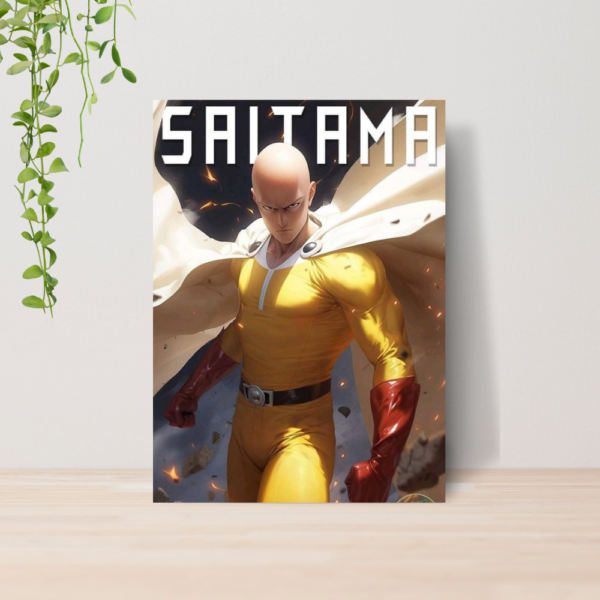 Quadro One Punch Man Saitama Anime A4 | Placa MDF 16