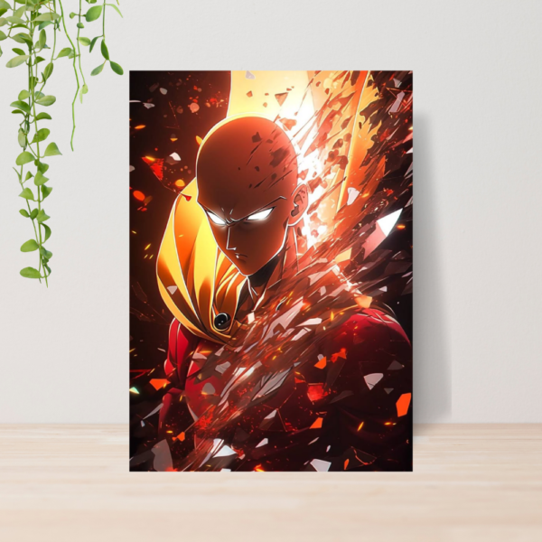 Quadro One Punch Man Saitama Anime A4 | Placa MDF 09