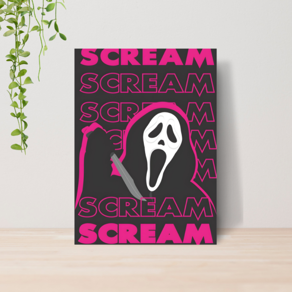 Quadro Ghost Face Panico Terror A4 | Placa MDF 13