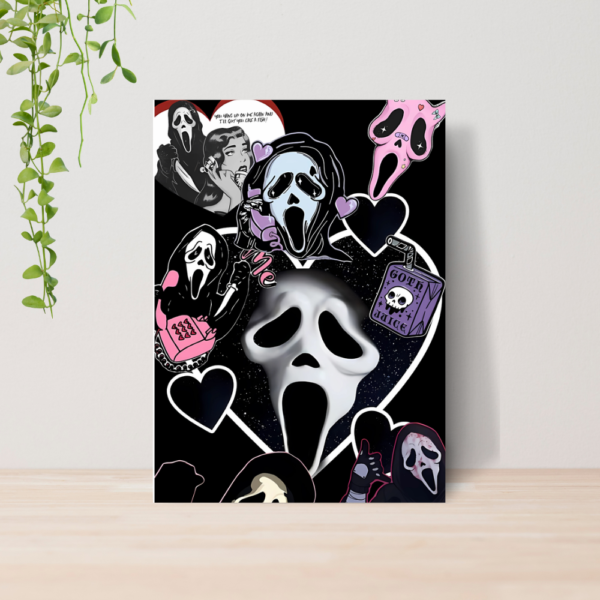Quadro Ghost Face Panico Terror A4 | Placa MDF 18