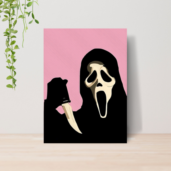 Quadro Ghost Face Panico Terror A4 | Placa MDF 20