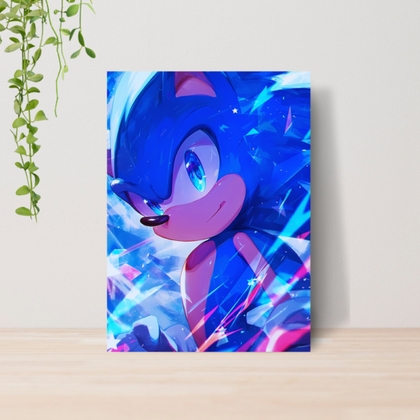 Quadro Decorativo Sonic Infantil A4 | Placa MDF 01