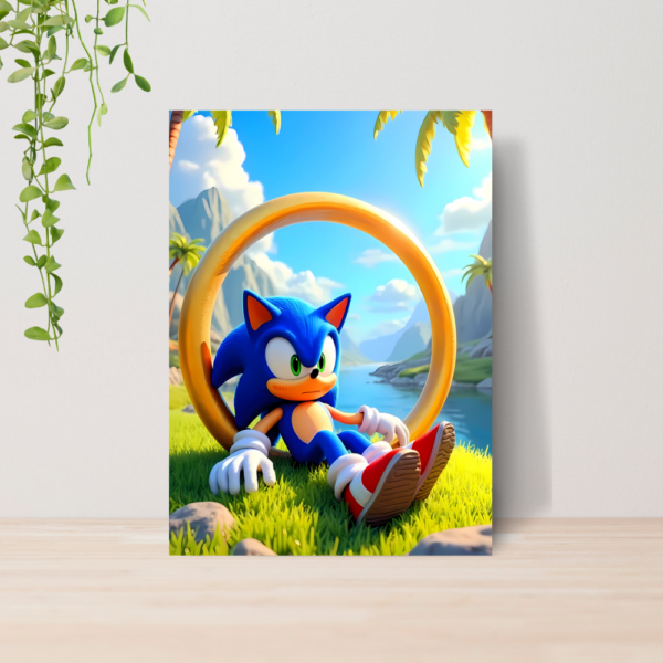 Quadro Decorativo Sonic Infantil A4 | Placa MDF 11