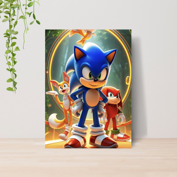 Quadro Decorativo Sonic Infantil A4 | Placa MDF 03