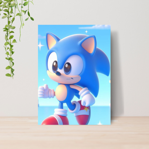 Quadro Decorativo Sonic Infantil A4 | Placa MDF 04