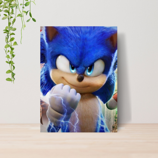 Quadro Decorativo Sonic Infantil A4 | Placa MDF 08