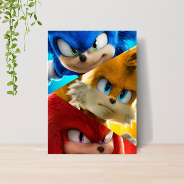 Quadro Decorativo Sonic Infantil A4 | Placa MDF 09