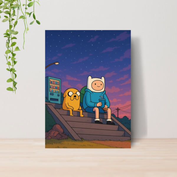 Quadro Decorativo Hora De Aventura Desenho A4 MDF 04