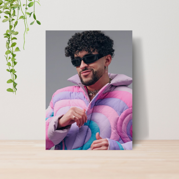 Quadro Bad Bunny Reggaeton Trap Music A4 | Placa MDF 10