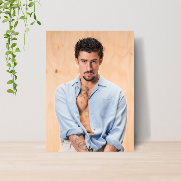 Quadro Bad Bunny Reggaeton Trap Music A4 | Placa MDF 03