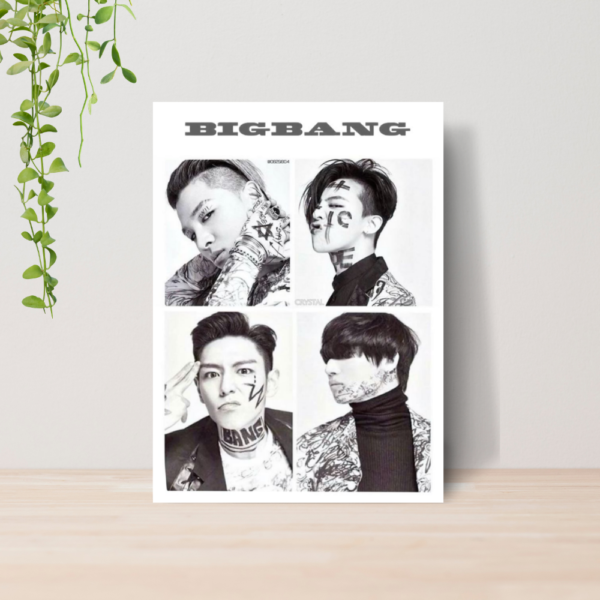 Quadro Big Bang Kpop Boy Band A4 | Placa MDF 02