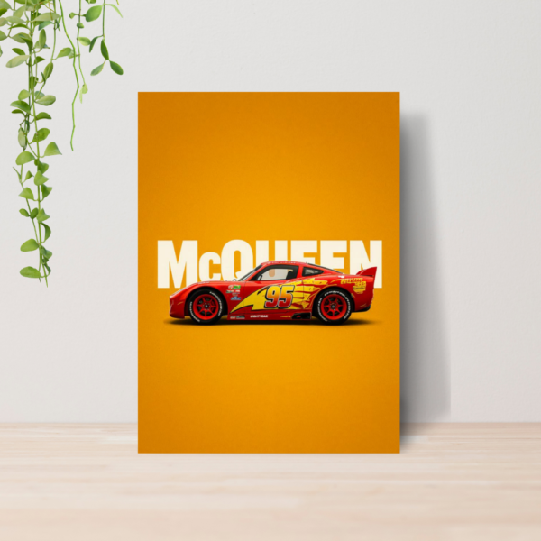 Quadro Decorativo Carros McQueen Filme Infantil A4 MDF 02
