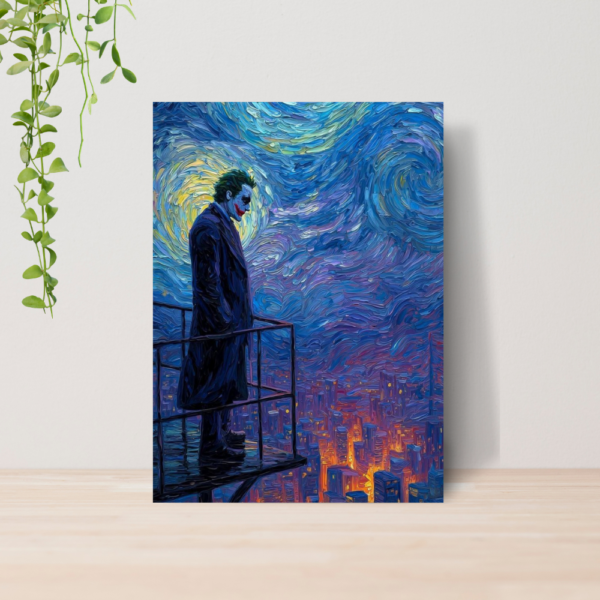 Quadro Van Gogh Noite Estrelada Coringa Joker A4 MDF