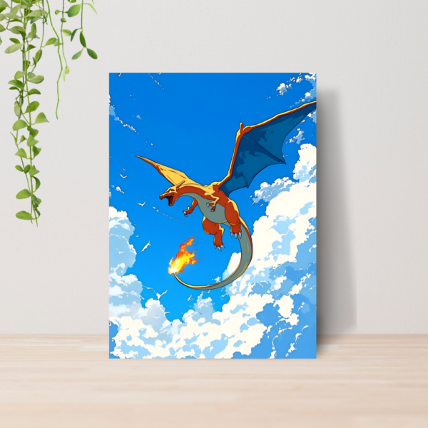 Quadro Decorativo Charizard Pokemon Fogo Anime A4 MDF 03