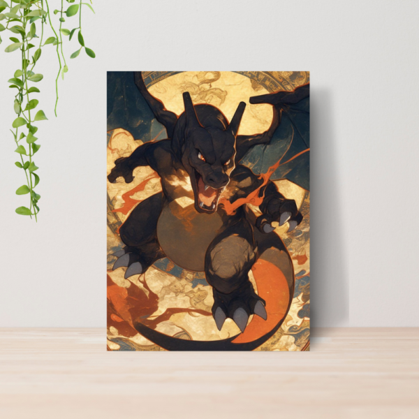 Quadro Decorativo Charizard Pokemon Fogo Anime A4 MDF 05