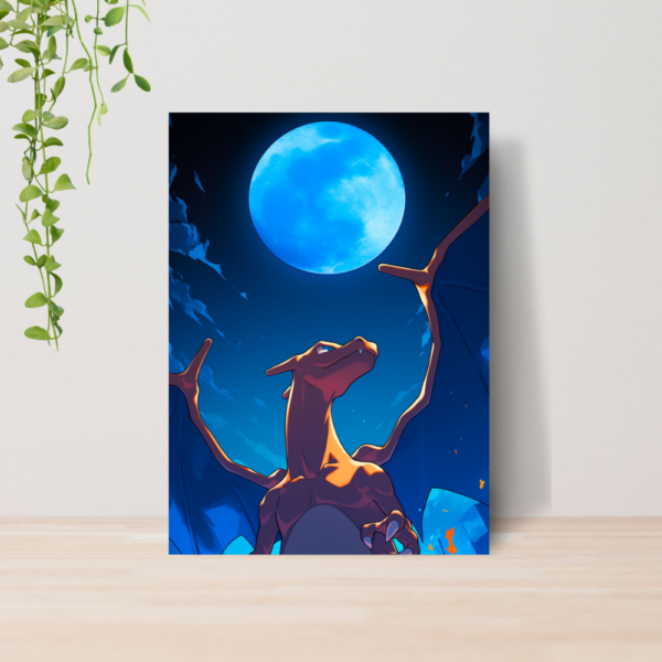 Quadro Decorativo Charizard Pokemon Fogo Anime A4 MDF 06