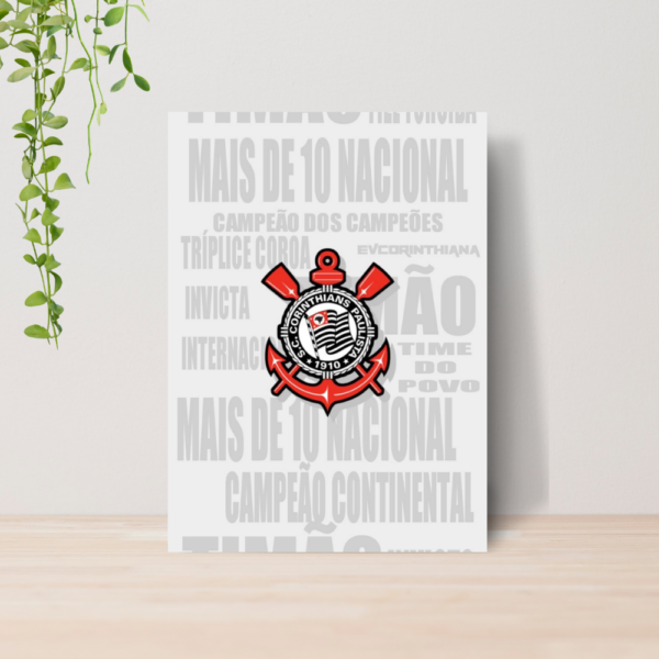 Quadro Decorativo Corinthians Time Futebol Escudo A4 MDF 02