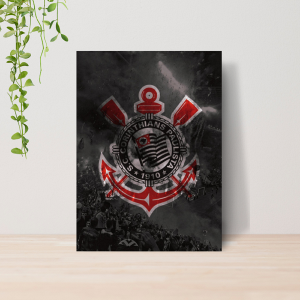 Quadro Decorativo Corinthians Time Futebol Escudo A4 MDF 03